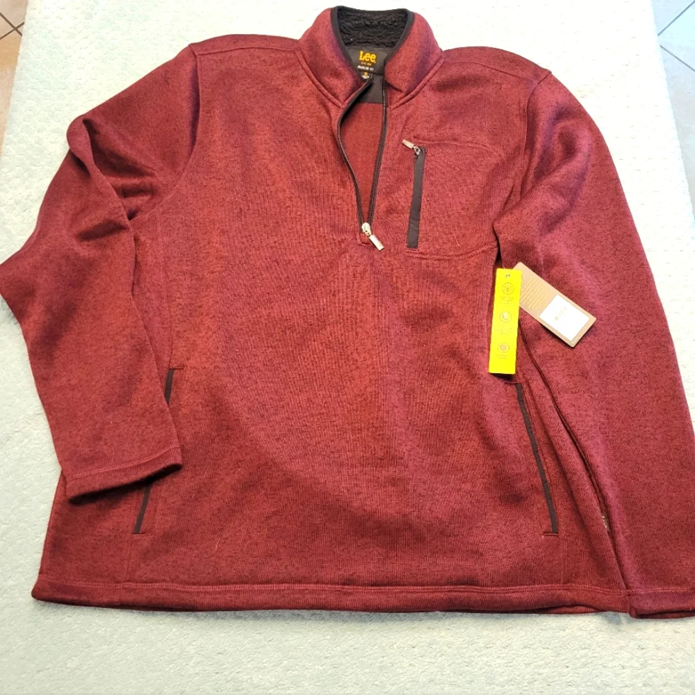 NEW LEE JEANS BRAND MENS 3/4 ZIP PULLOVER JACKET-NWT - Picture 1 of 11